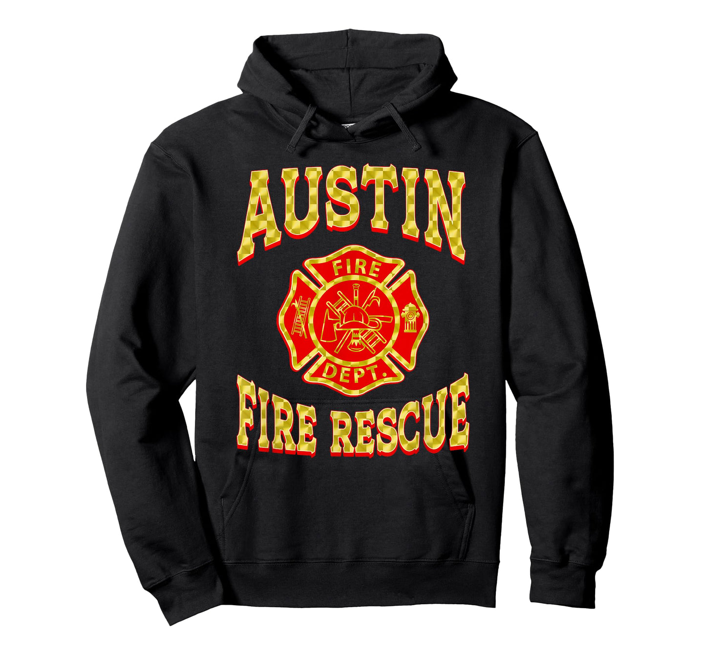 Retro Austin Fire Department Patch Flag Texas Firefighter T-Shirt