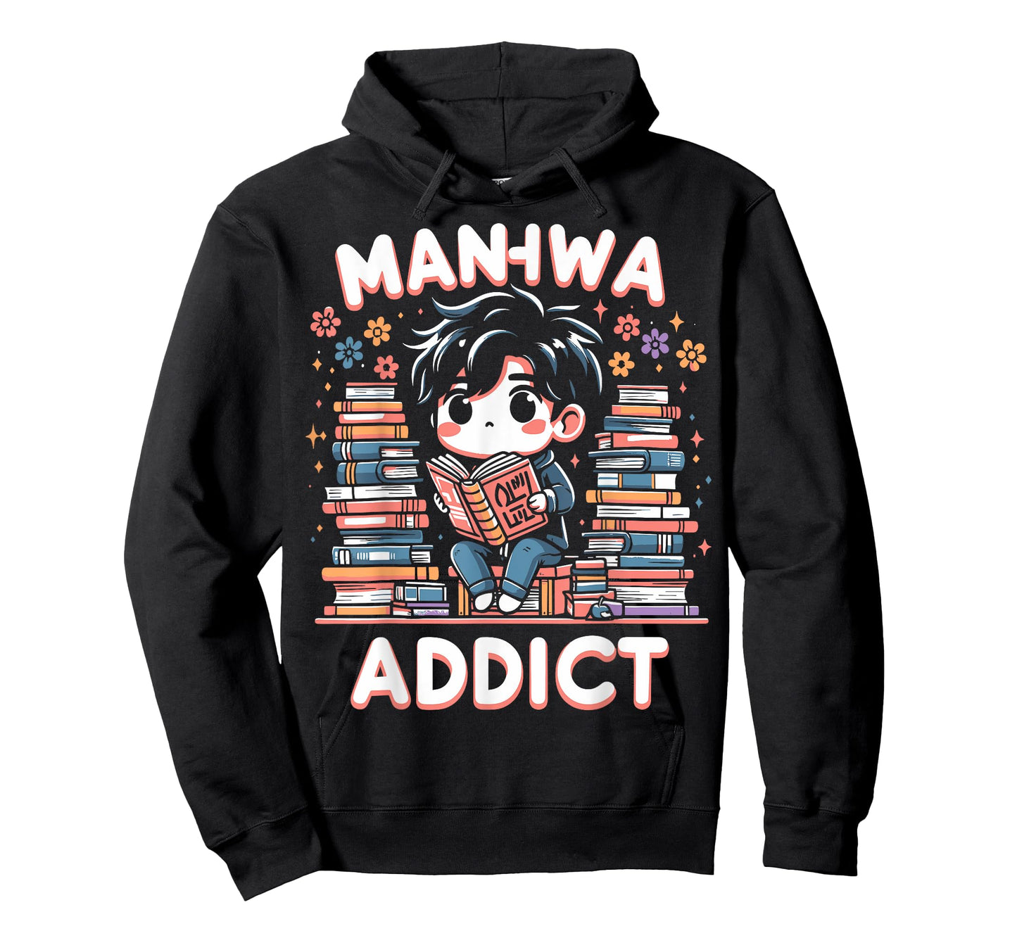 AMM - Anime Manga Manhwa Funny Gift for Manhwa Addict Fan Unisex-Adults Black T-Shirt