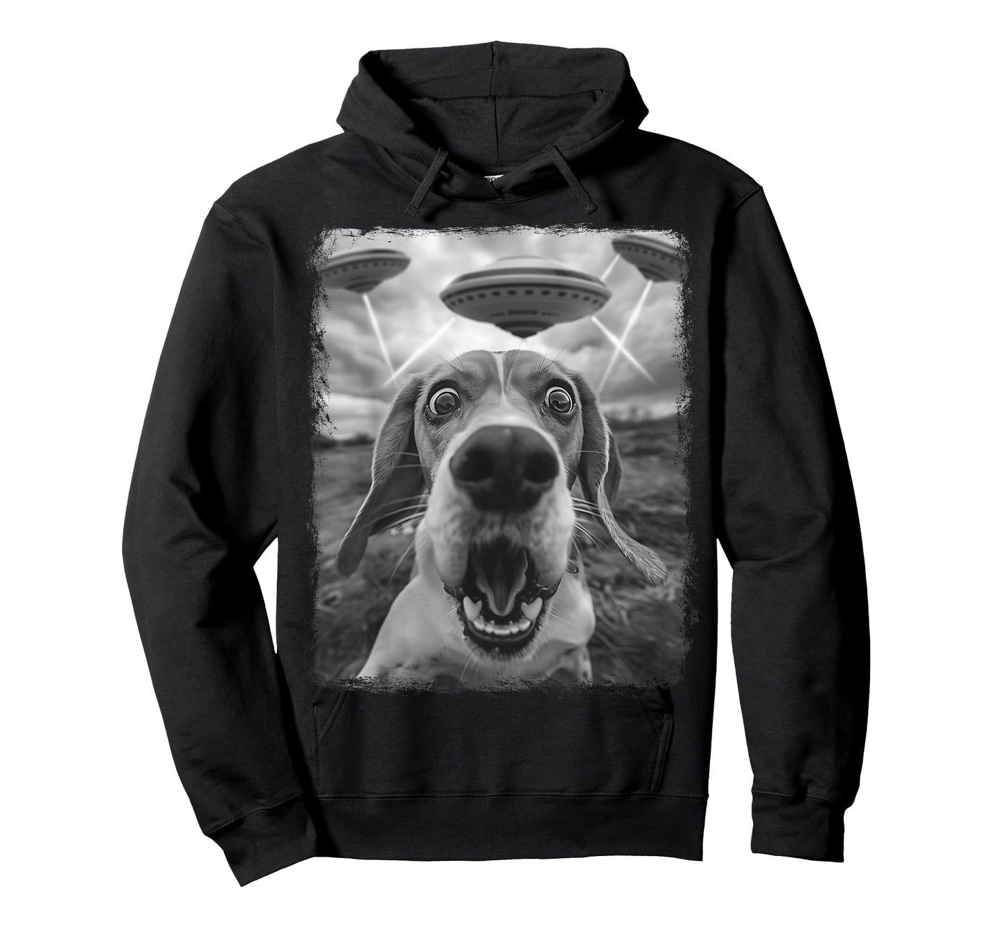 Beagle Dog UFO Alien Extraterrestrial Selfie T-Shirt