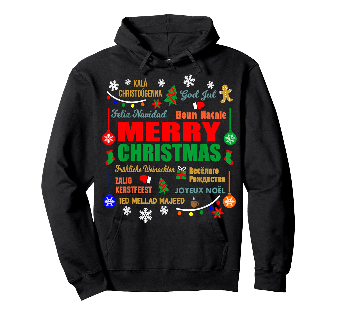 Merry Christmas In Different Languages Xmas Funny Holiday T-Shirt