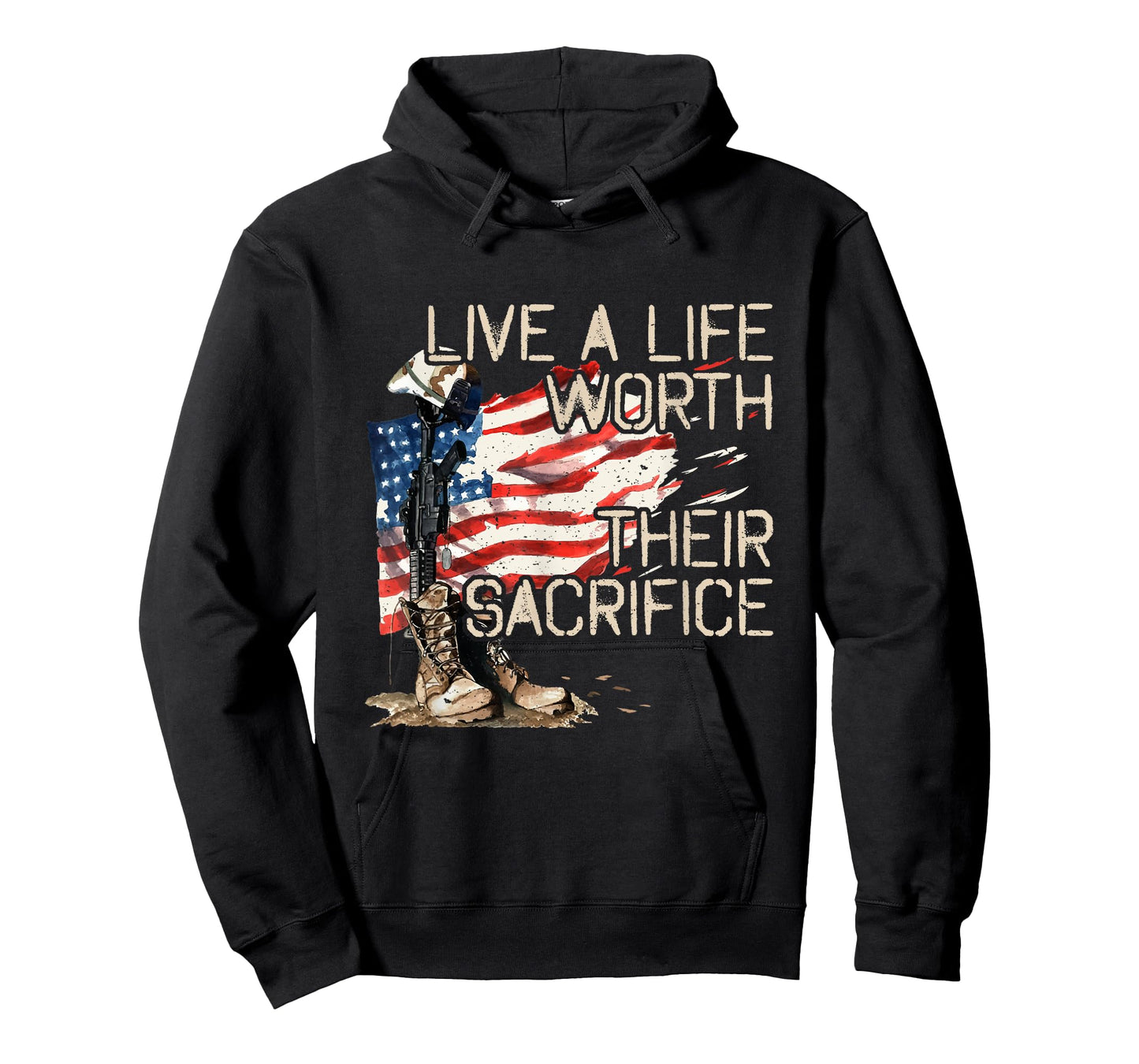 Live A Life Worth Their Sacrifice - US Veterans Day - Vets T-Shirt