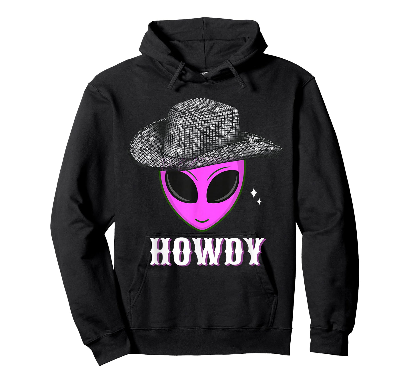 Cool Cowboy Hat Alien Howdy Space Western Disco Theme T-Shirt