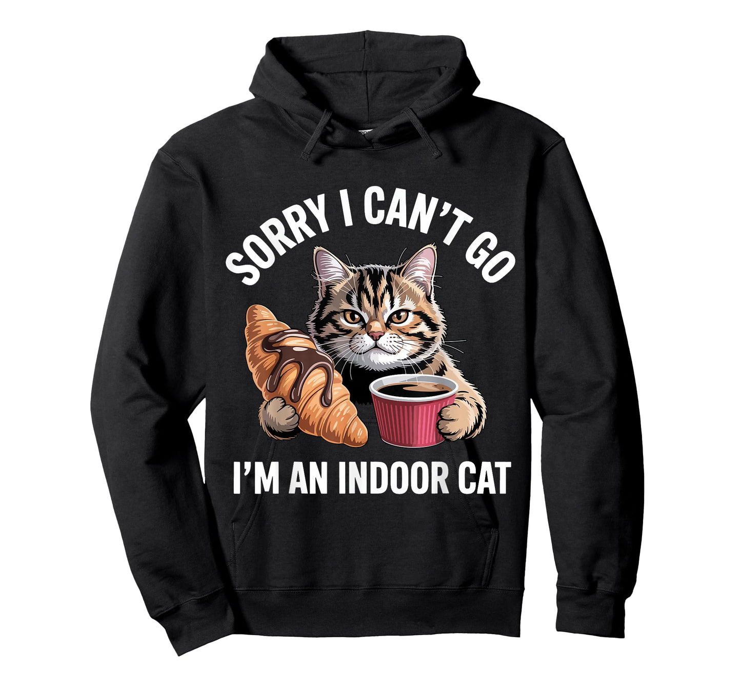 Sorry I Can't Go I'm an Indoor Cat Eating Bread Funny T-Shirt