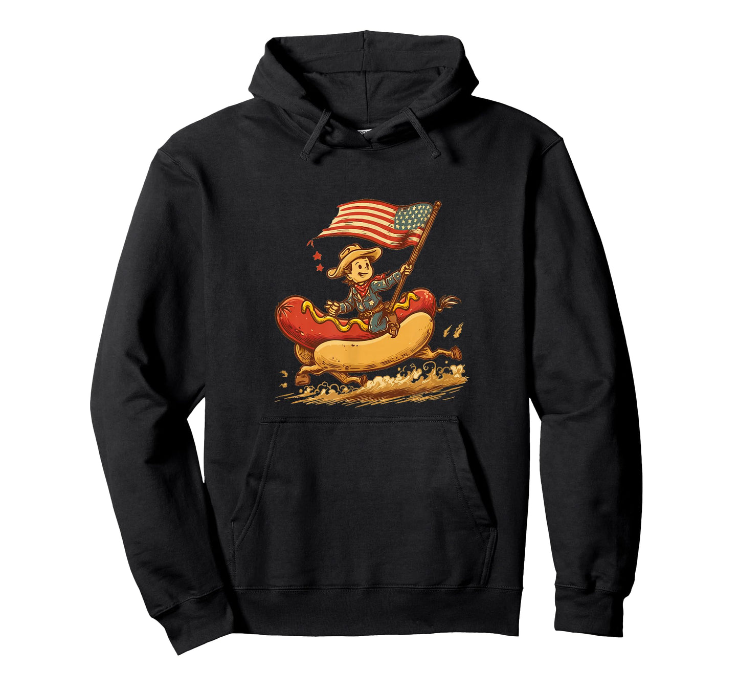 US Hotdog Look with Cool Cowboy for Barbeque Lovers T-Shirt