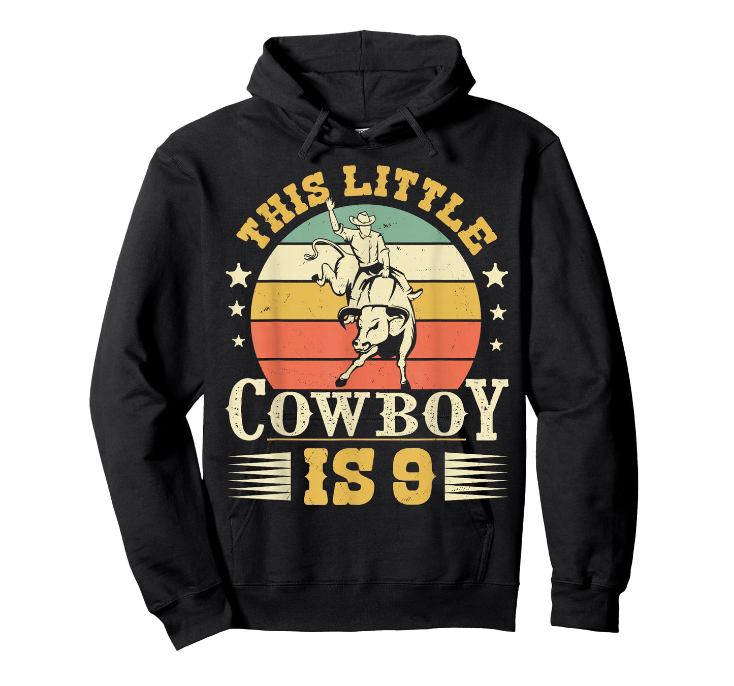 This Little Cowboy Is 9 Western Country Rodeo 9th Birthday T-Shirt