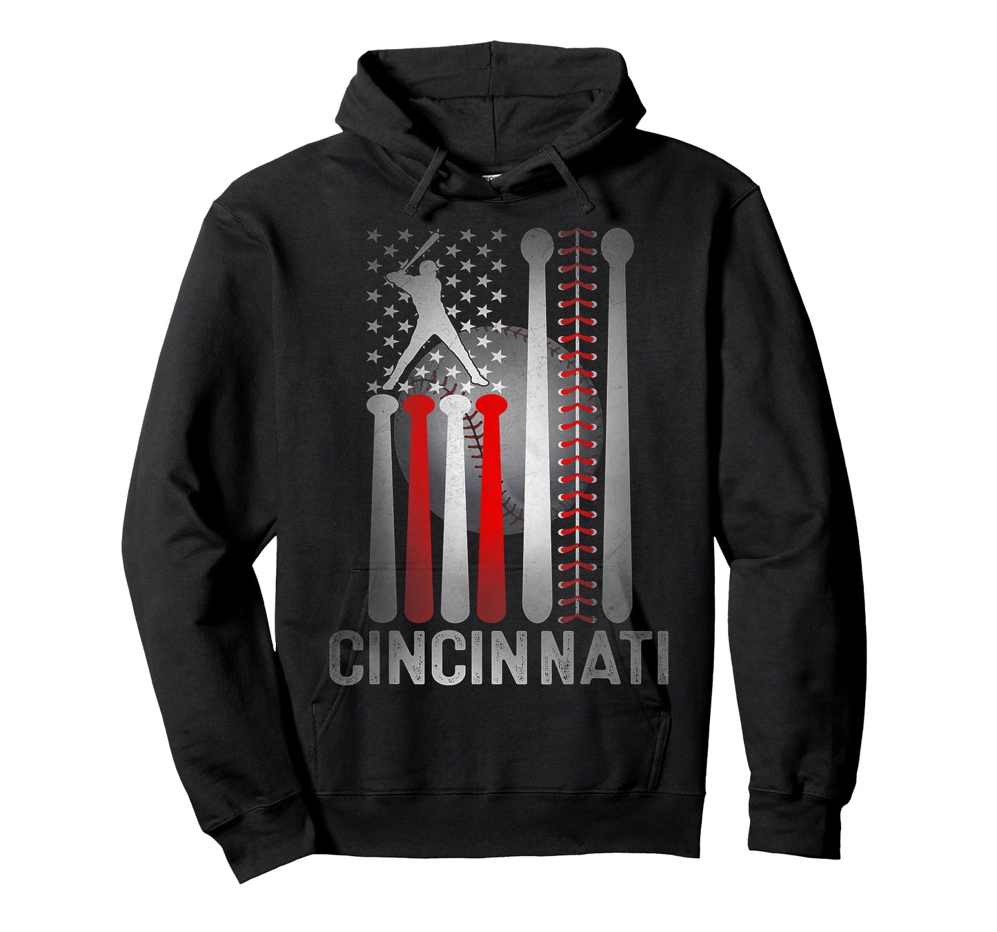 Cincinnati Retro Baseball Lover US Flag Met at Game Day Boys T-Shirt