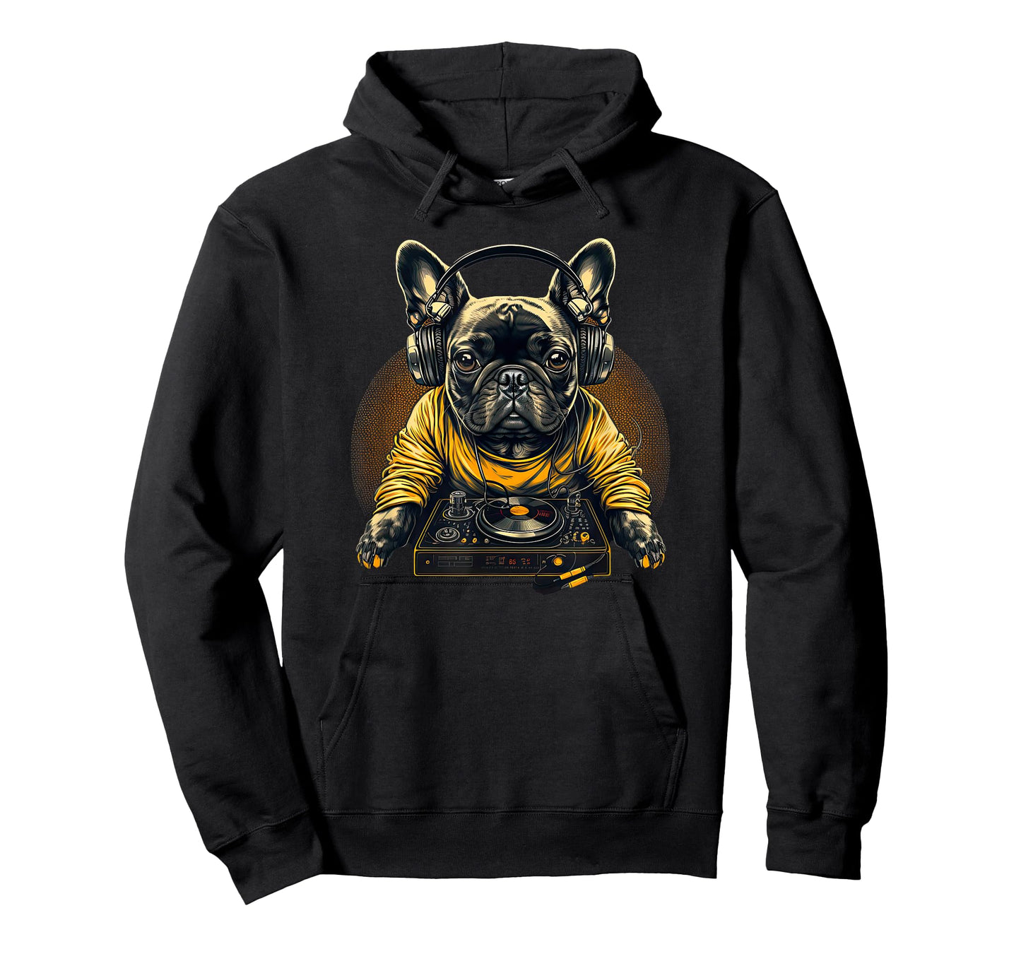 Funny French Bulldog Frenchie DJ Electronic EDM music T-Shirt