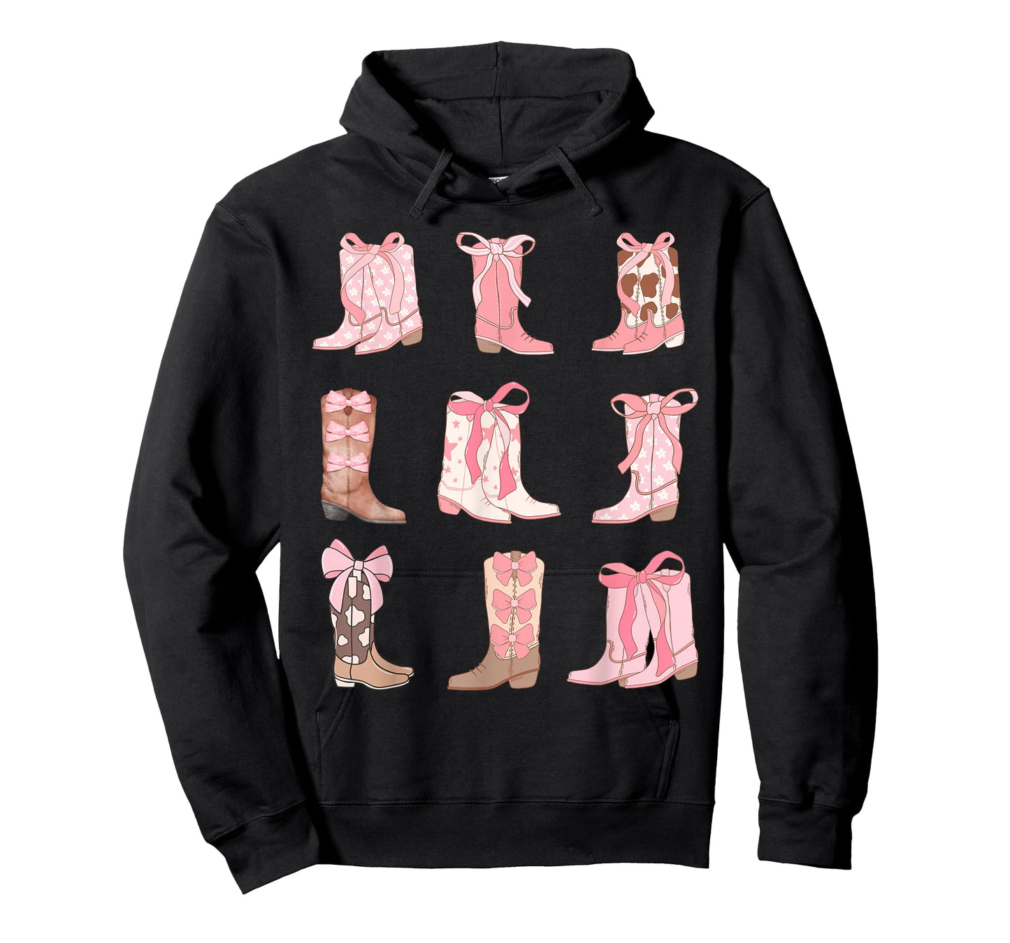 Cowgirl Boots Coquette Aesthetic and Pink Bows T-Shirt
