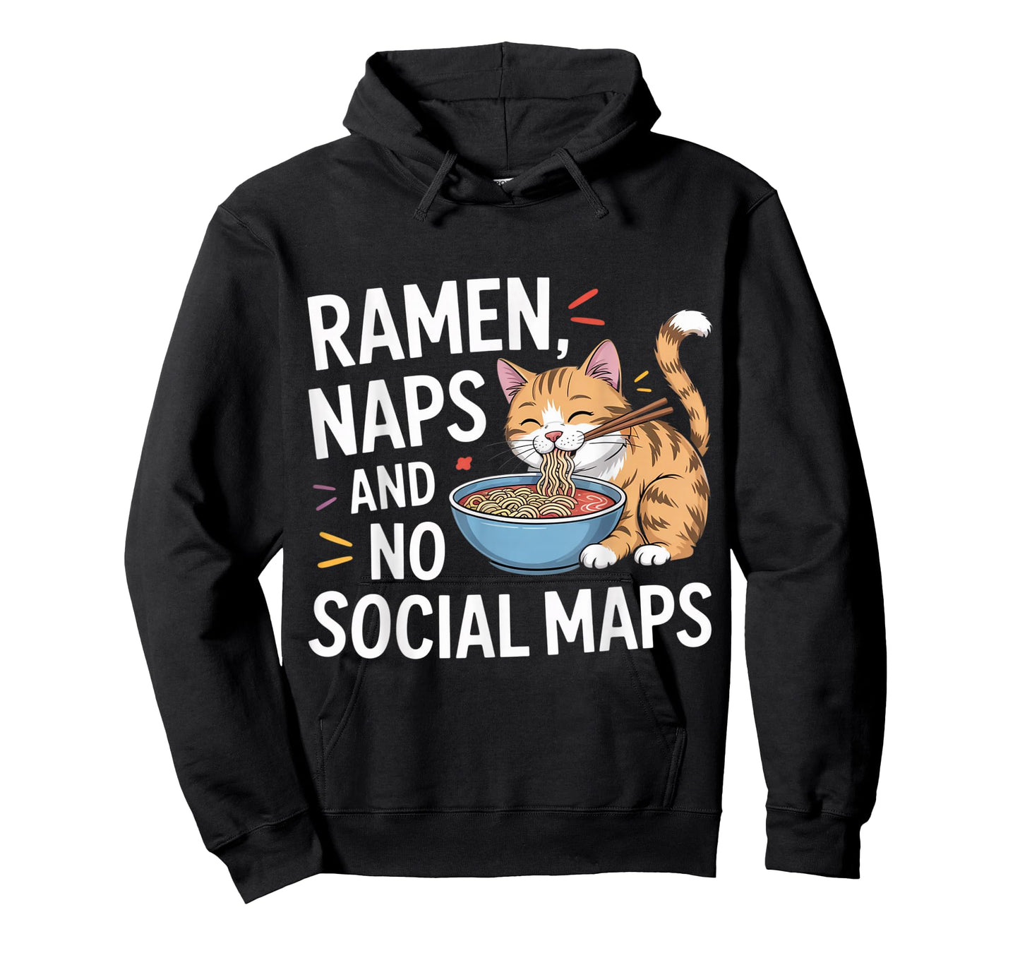 Ramen Naps and No Social Maps Cozy Indoor Cat T-Shirt