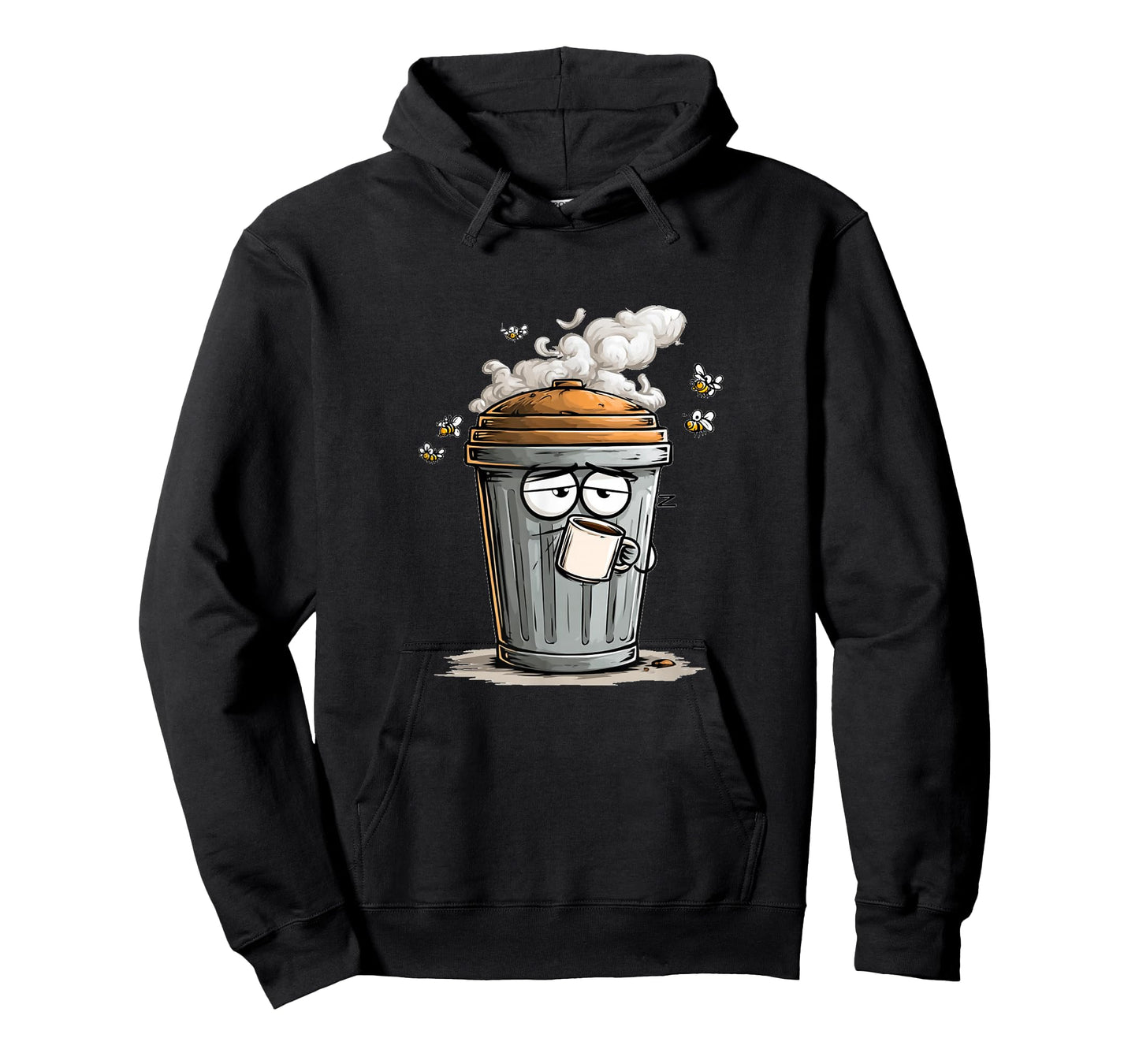 Awesome Trash Can Graphic with Coffee T-Shirt