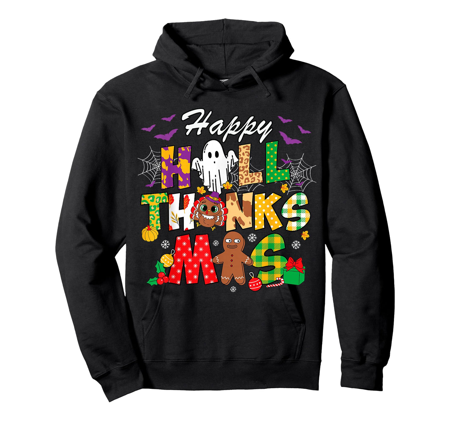 Happy Hallothanksmas Halloween Thanksgiving Christmas Day T-Shirt