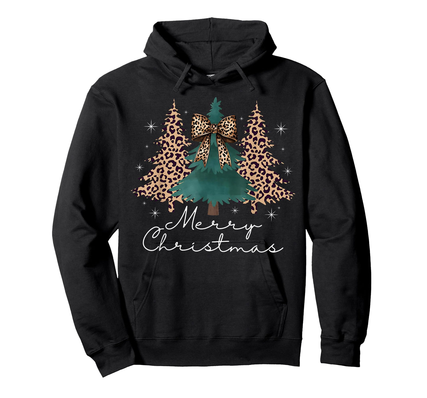 Christmas Trees Leopard Coquette Bow Xmas Pajamas Holiday T-Shirt