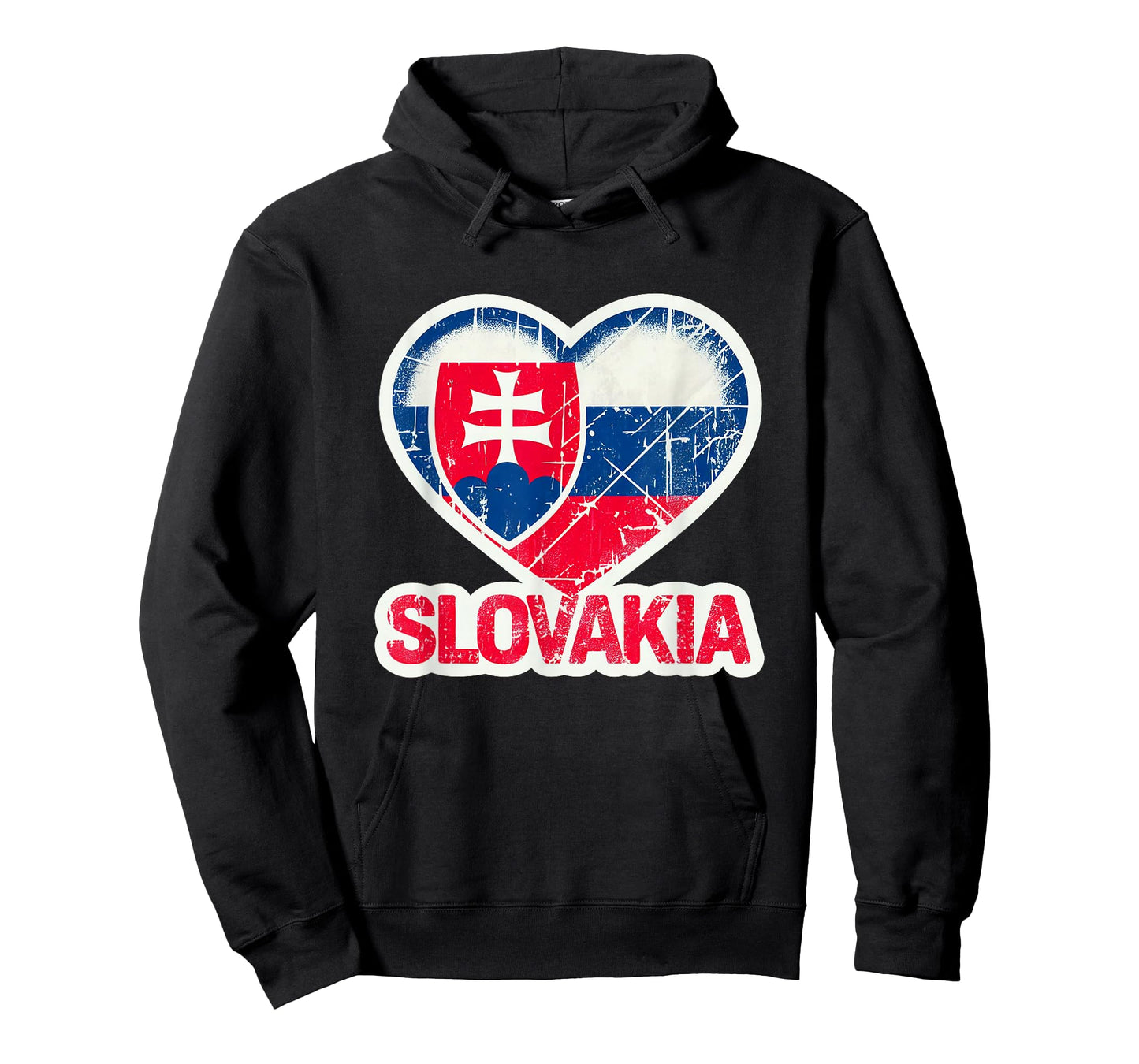 Vintage Slovakia Banner Fan Slovak Republic Flag Heart Retro T-Shirt