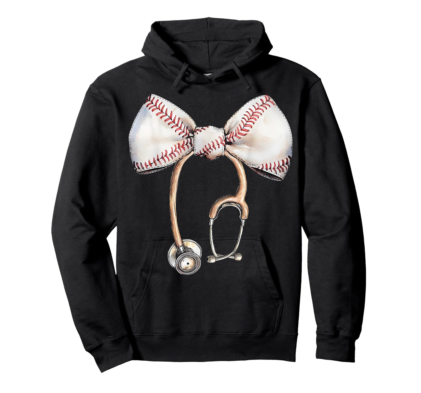 Coquette Bow Stethoscope Baseball Nurse RN Baseball Mama T-Shirt
