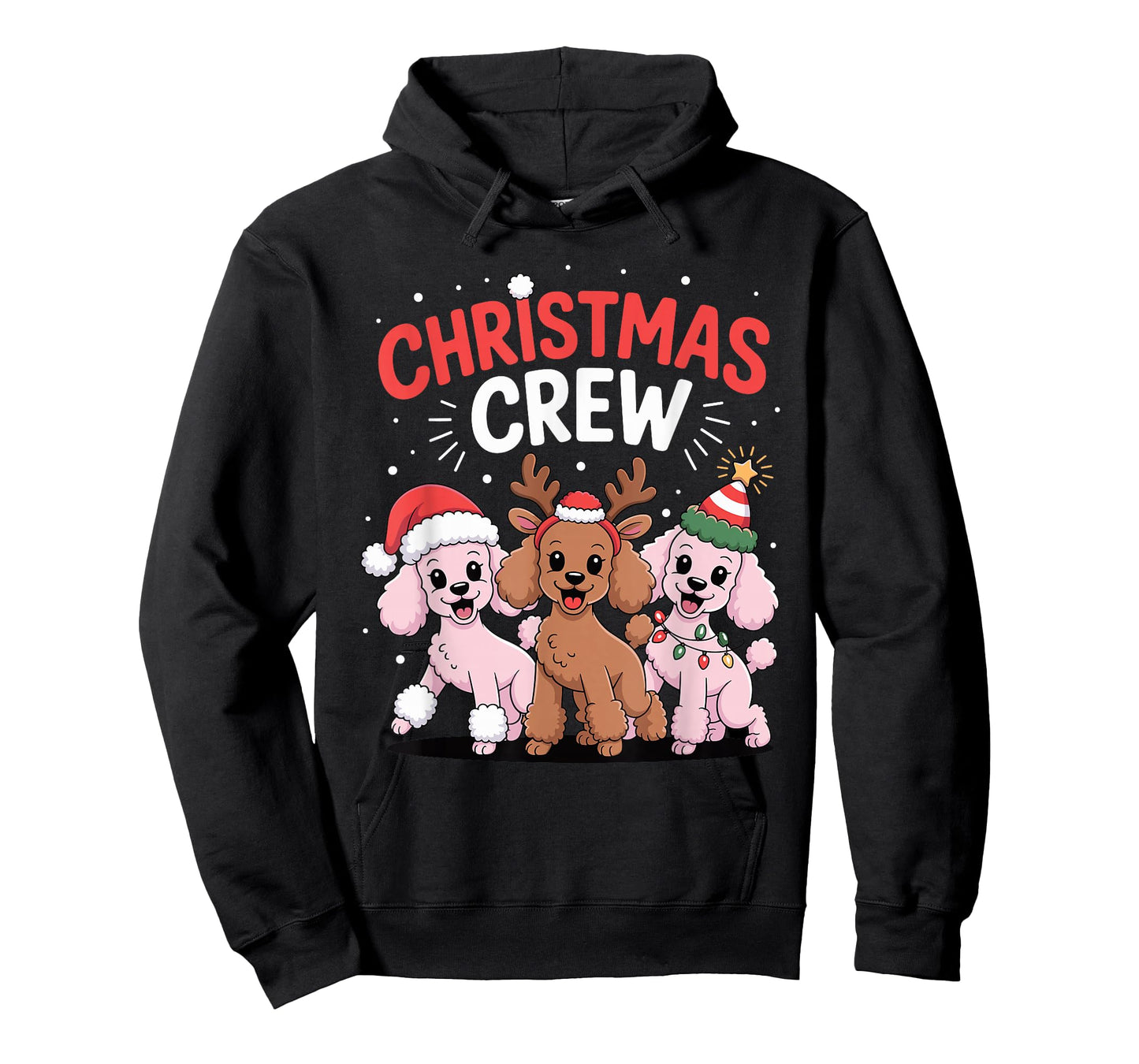 Christmas Crew Xmas Puppy Dog Breed Funny Christmas Poodle T-Shirt