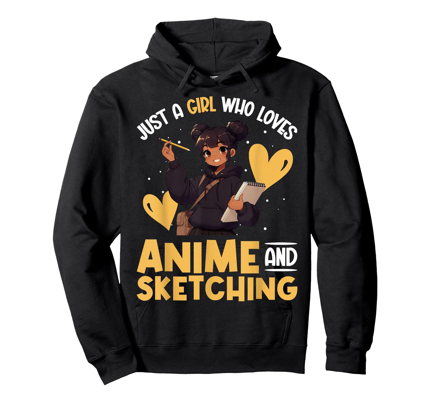 Just A Girl Who Loves Anime And Sketching Afro Anime Merch T-Shirt