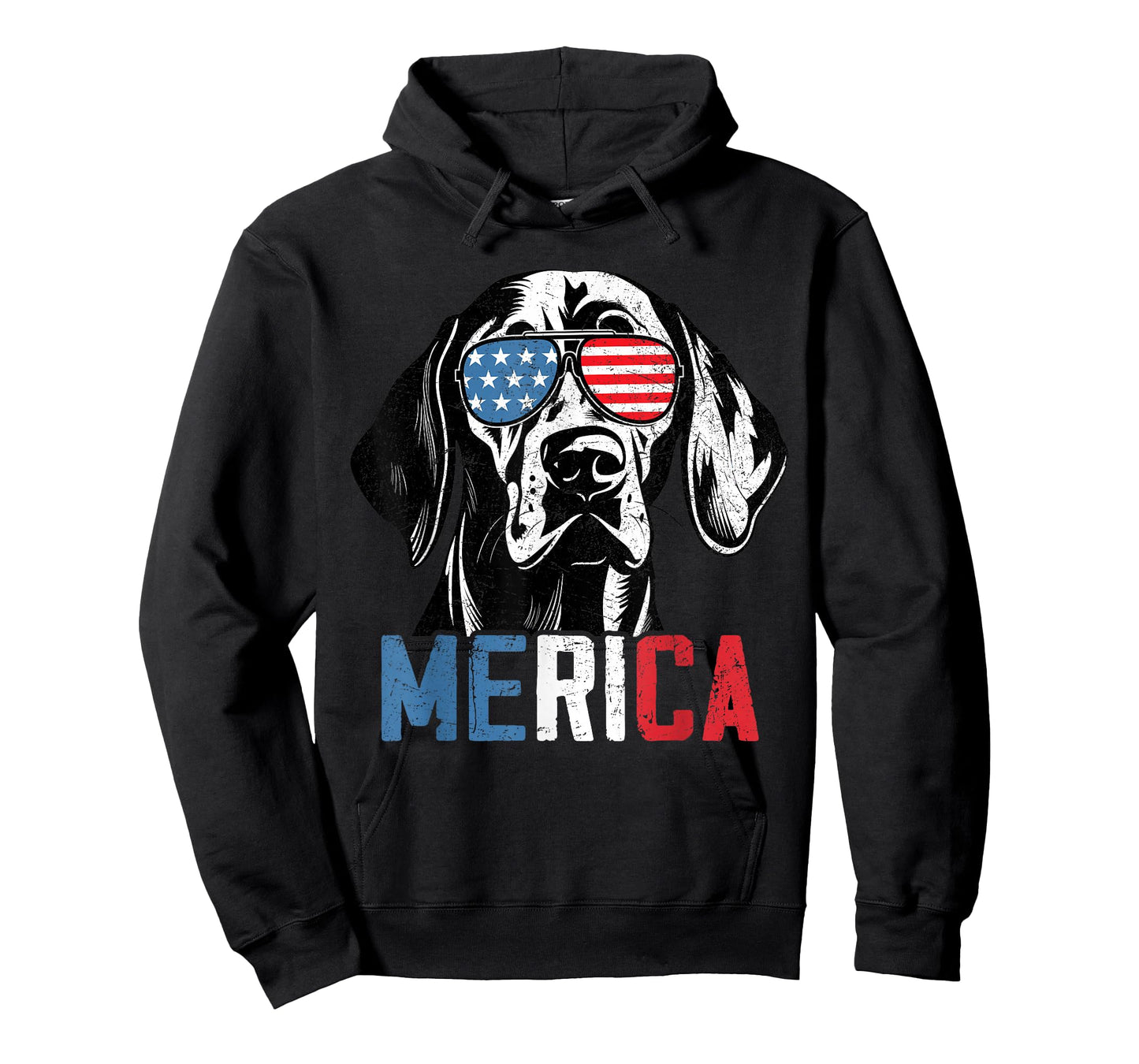 Patriotic Weimaraner Dog Merica 4th Of July Funny T-Shirt