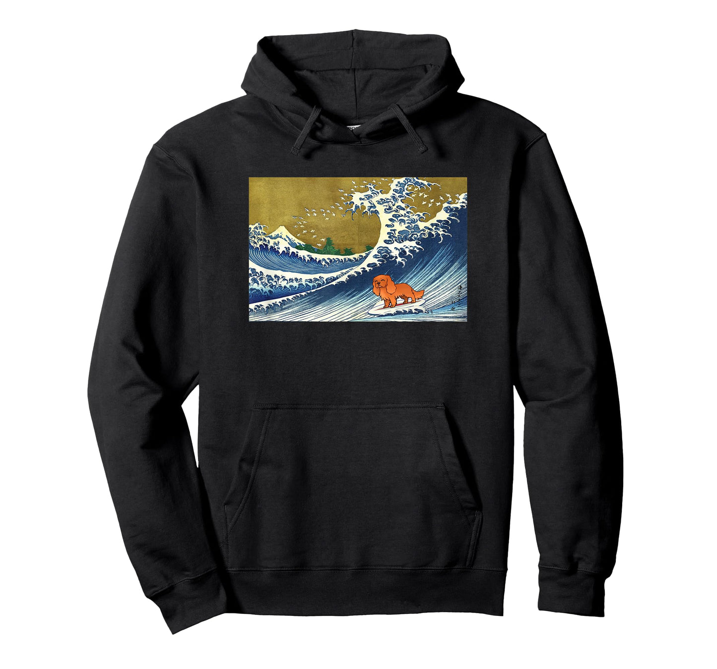 Retro Vintage Surfing Ruby Cavalier King Charles Dog Lover T-Shirt