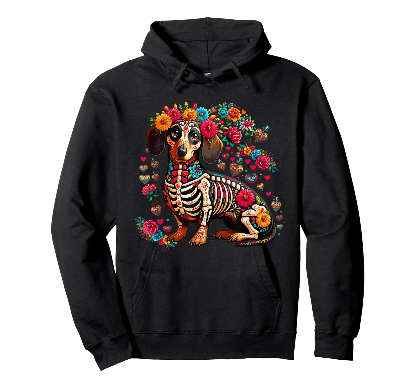 Dachshund Floral Skeleton Dia De Los Muertos Mexican Lover T-Shirt