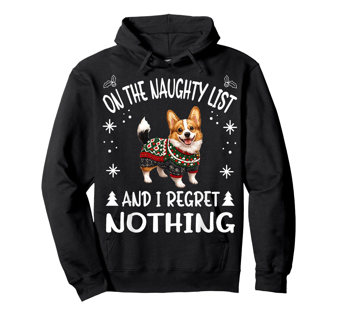 Cute Cardigan Welsh Corgi Dog Christmas On The Naughty List T-Shirt