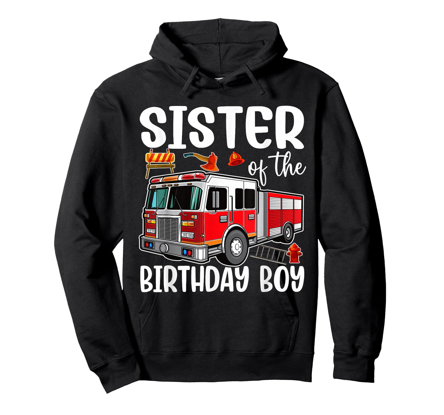Sister of the Birthday Boy Fire Truck Firefighter Bday Party T-Shirt
