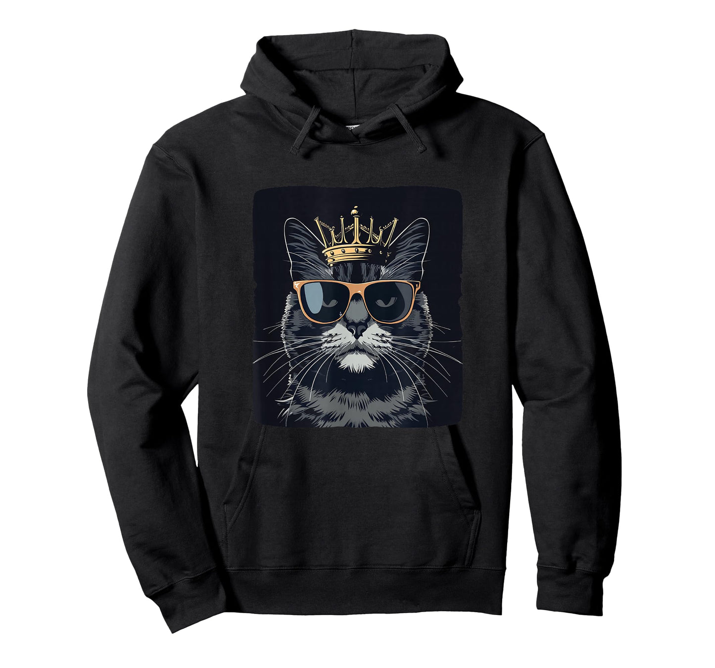 Funny Sunglasses Cat King with a Silly Crown T-Shirt