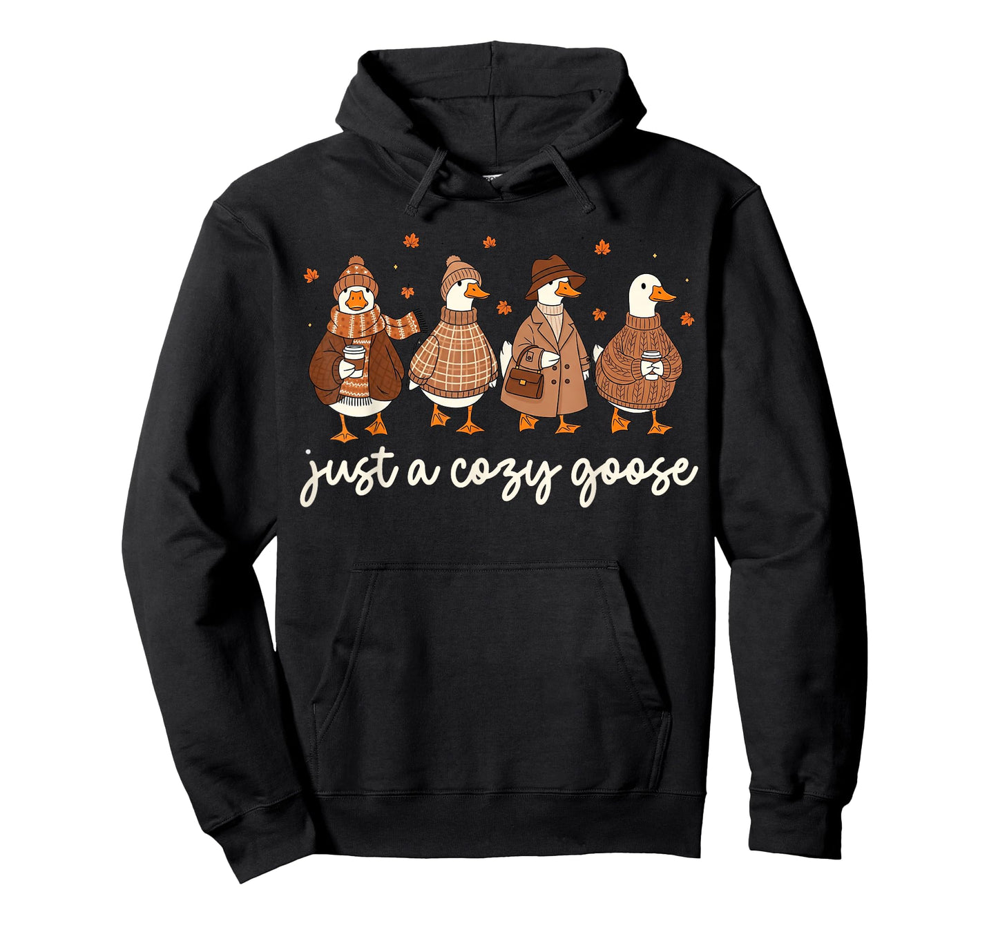 Cozy Autumn Goose Fall Sweater Coffee Lover T-Shirt