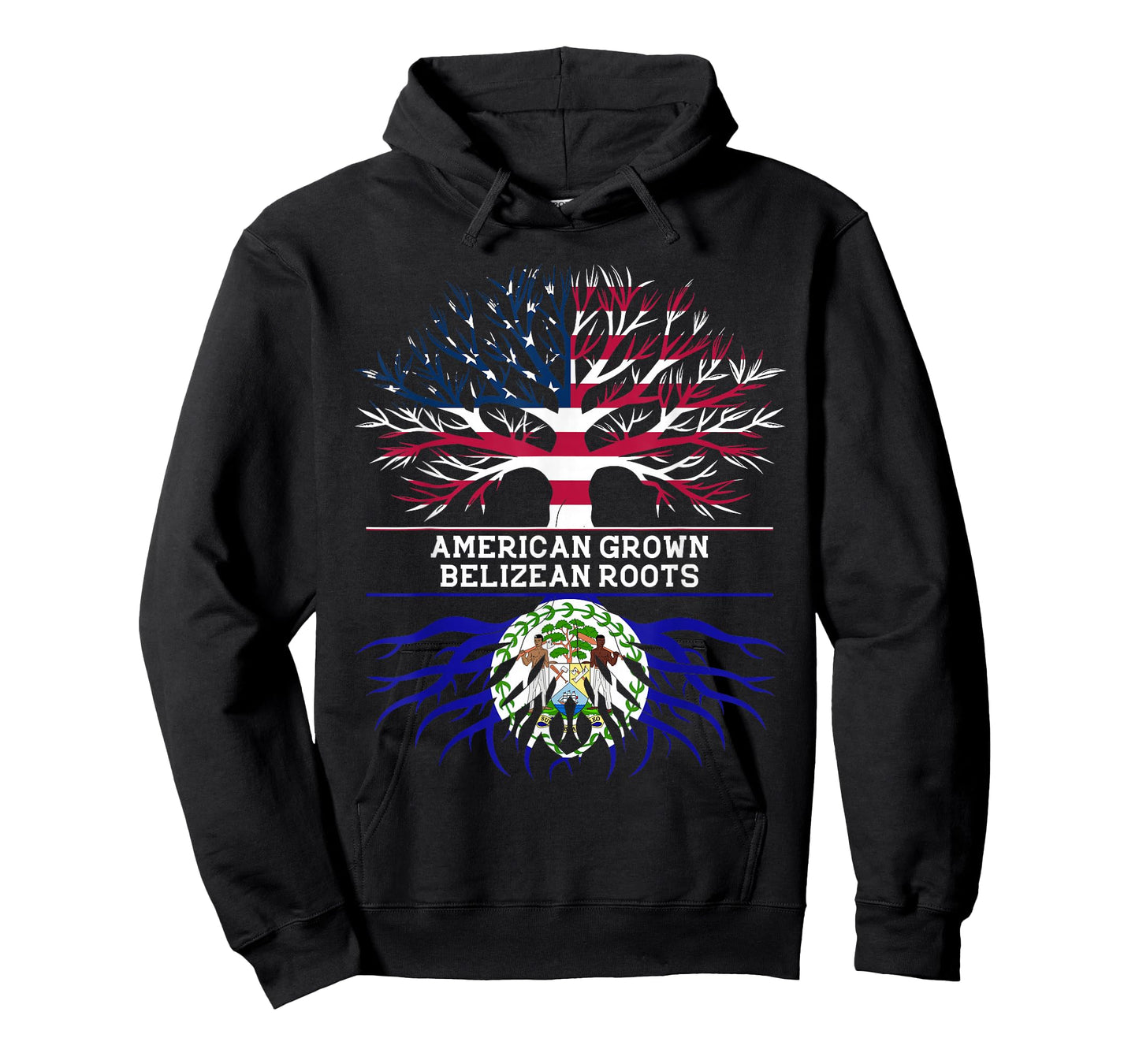 American Grown Belizean Roots Belize USA Flag T-Shirt