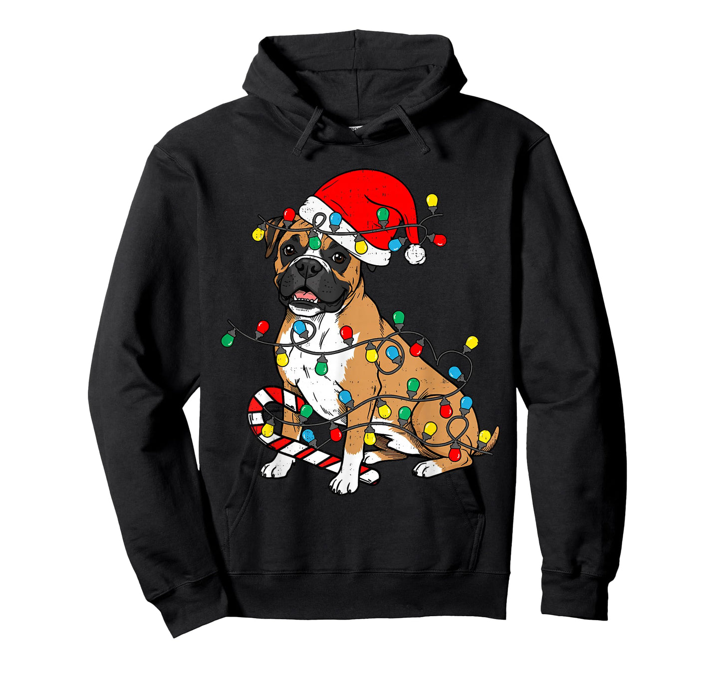 Boxer Dog Christmas Lights Pajama Santa Xmas Pet Dog Lover T-Shirt