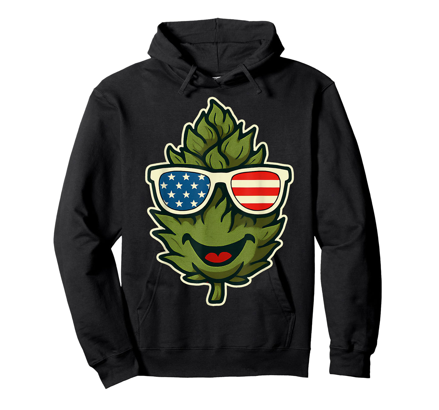 4th of July Patriotic Cannabis Bud USA Flag Funny Marijuana T-Shirt