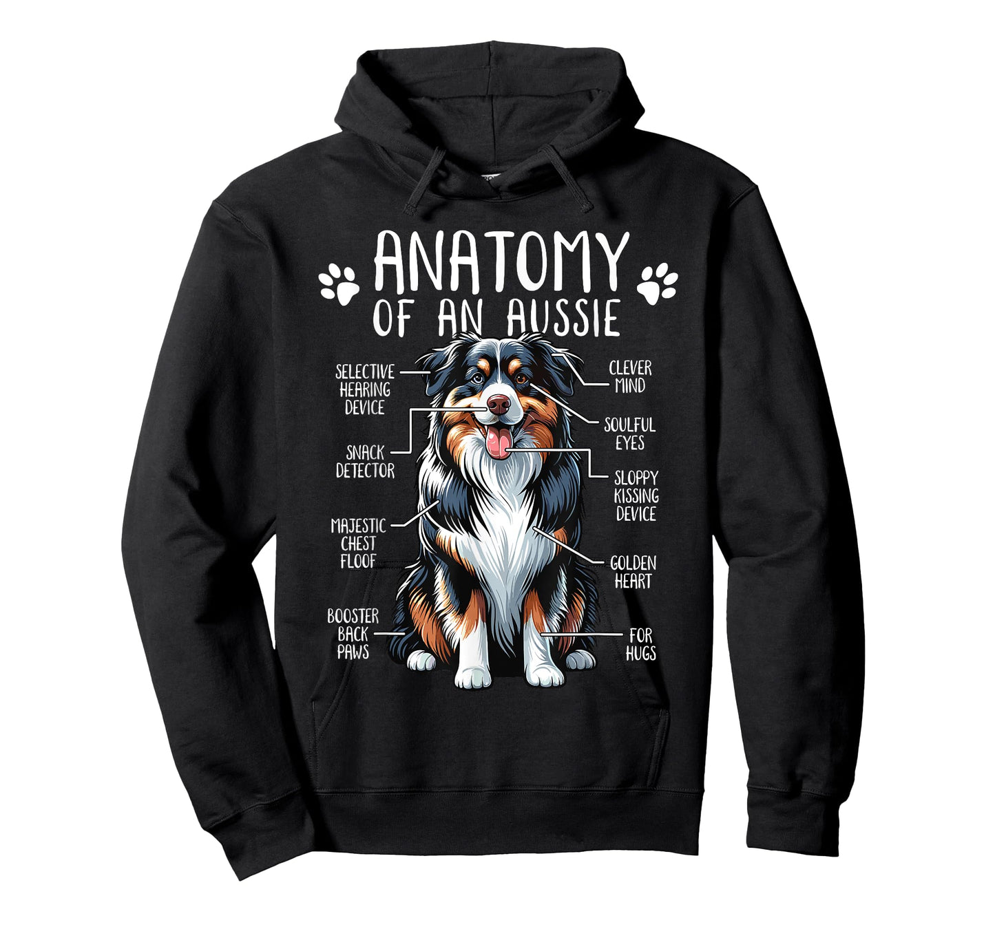 Funny Anatomy Australian Shepherd Dog Lover Aussie Owner Men Women Girls Kids T-Shirt
