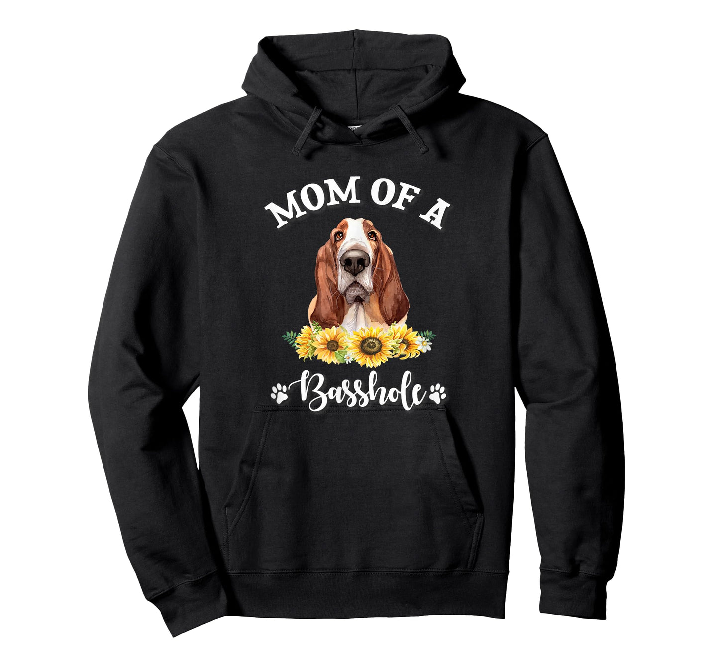 Cute Womens Girls Sunflowers Mom Basset Hound Dog Lover T-Shirt
