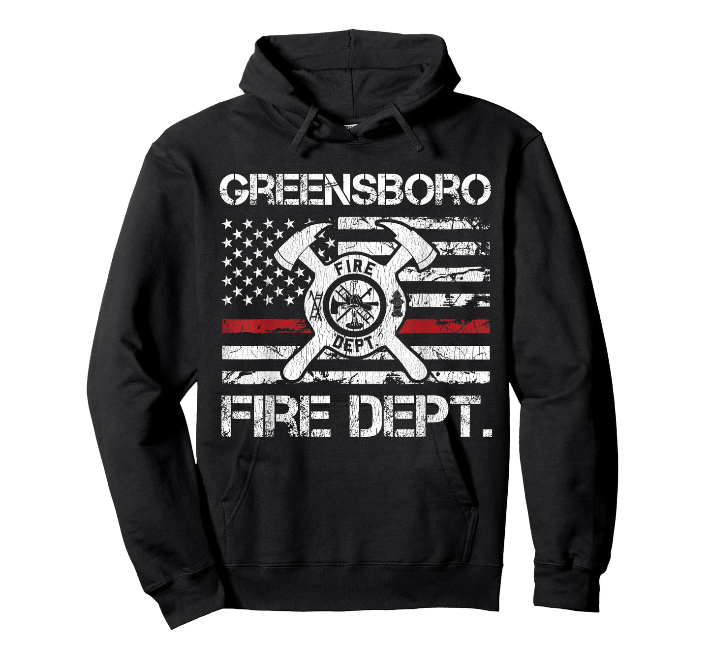 Greensboro North Carolina Fire Department Thin Red Line T-Shirt
