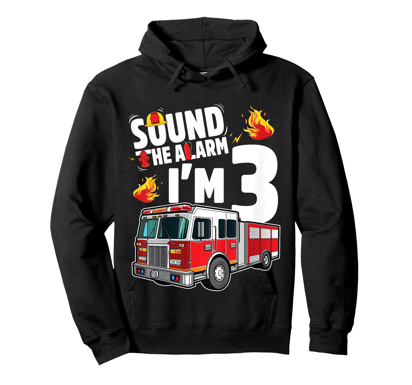 Fire Truck 3rd Birthday Boy Firefighter 3 Year Old T-Shirt
