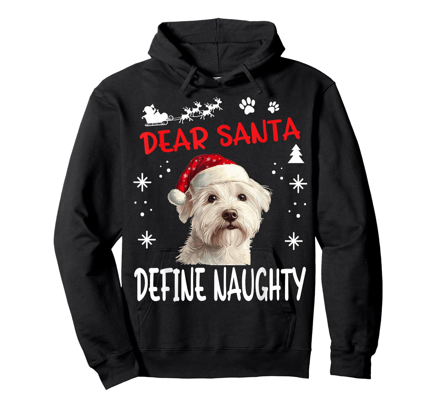Cute West Highland White Terrier Dog Christmas Dear Santa T-Shirt for Men Women Kids