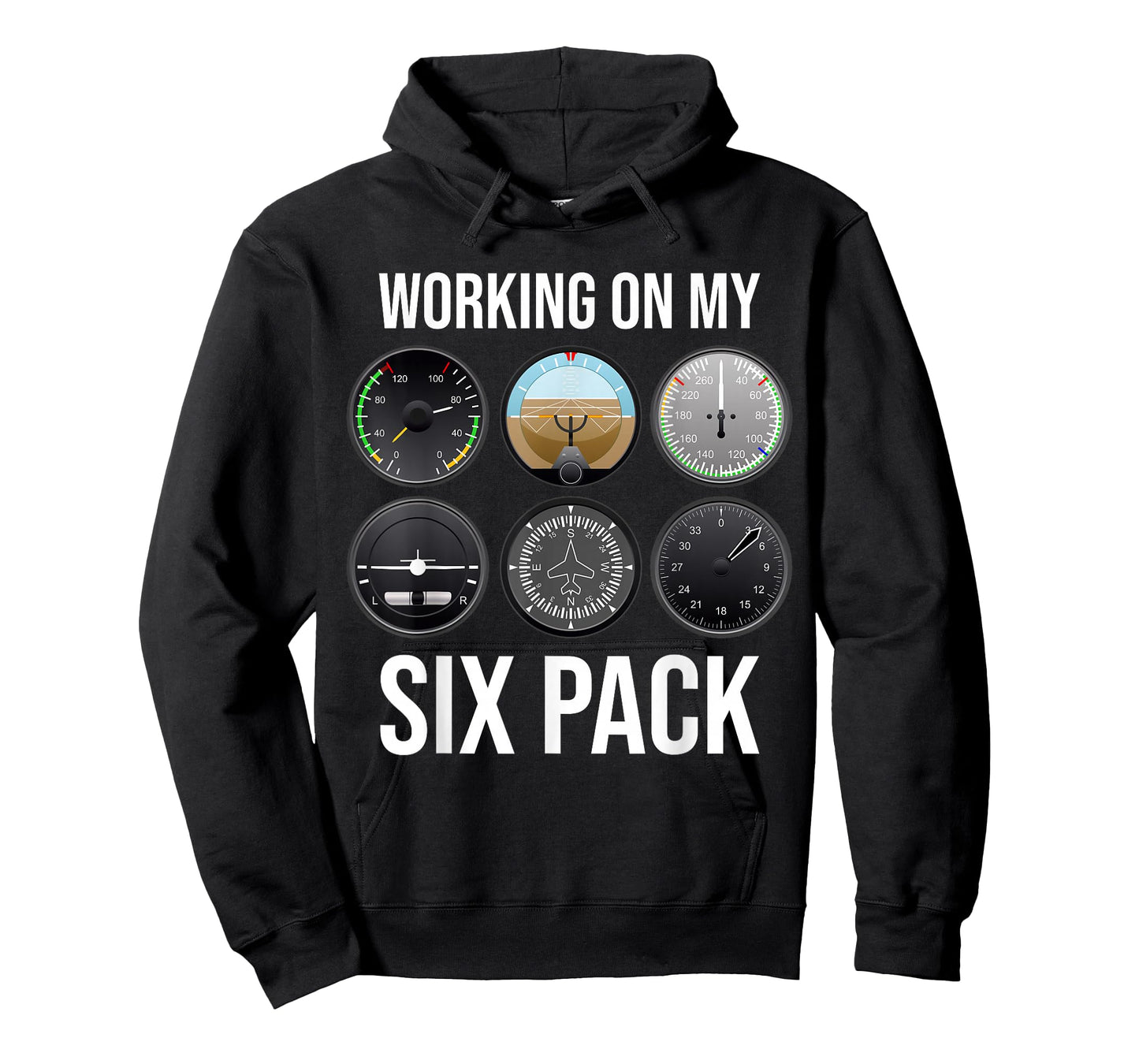 Working On My Six Pack Funny Pilot Aviator Aviation Airline T-Shirt