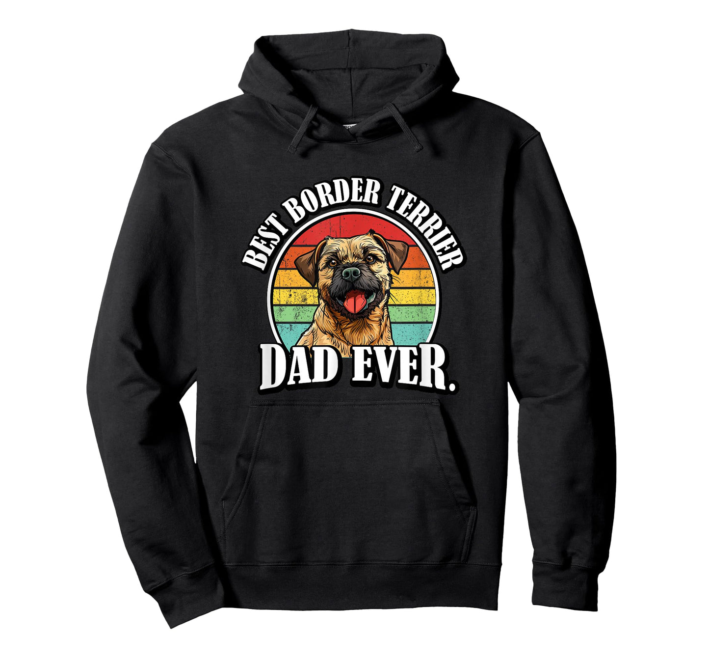 Mens Funny Retro Vintage Dad Border Terrier Lover T-Shirt