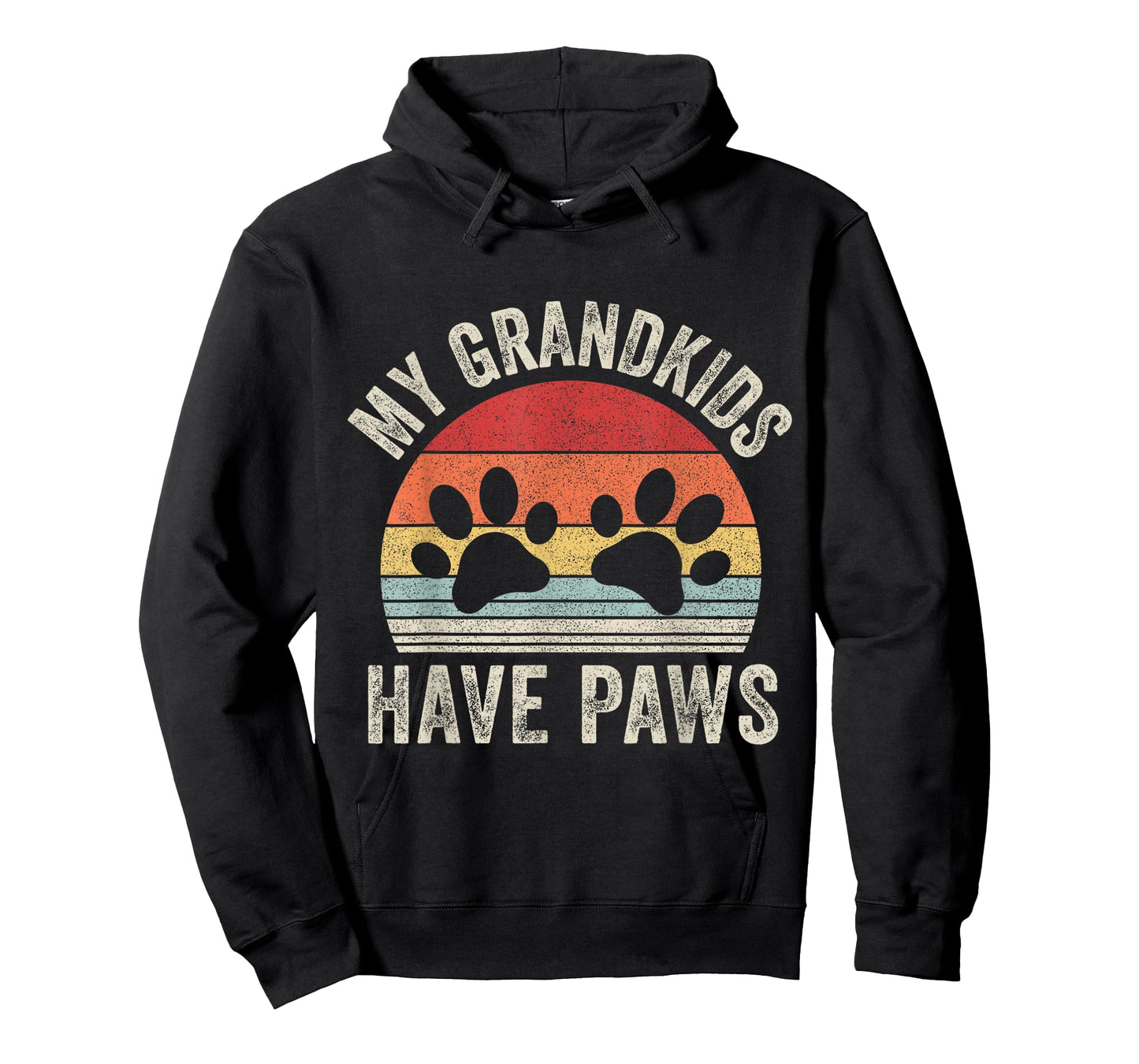Vintage Retro My Grandkids Have Paws Dog Grandma T-Shirt