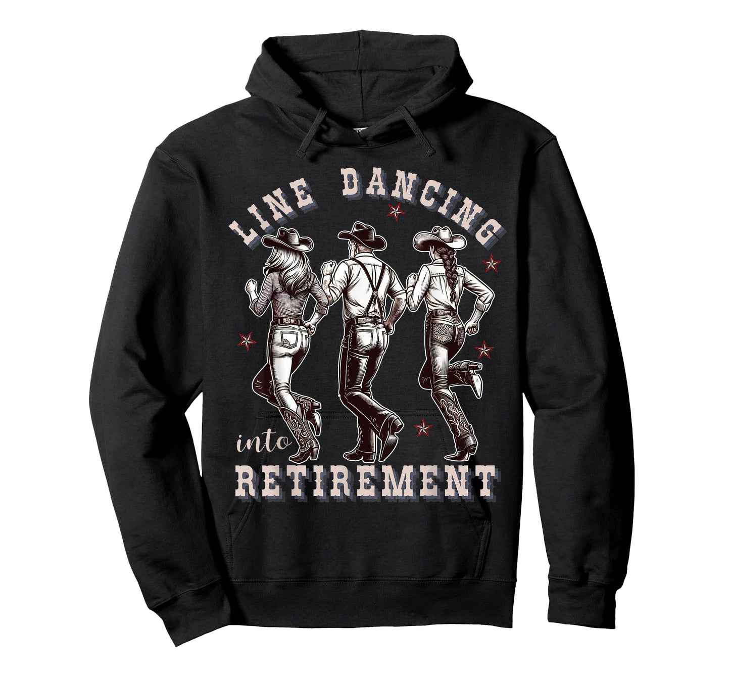 Line Dancing into Retirement Western Cowboy Cowgirl Dance T-Shirt