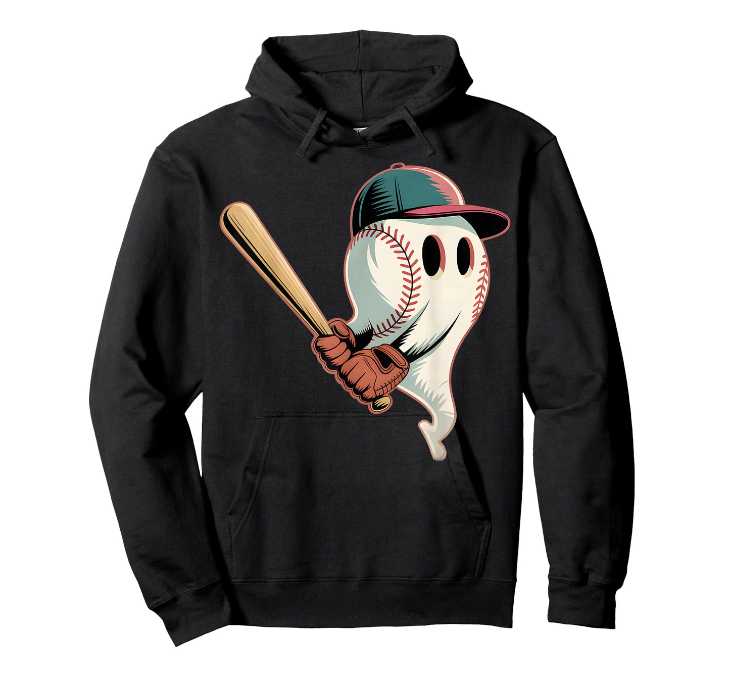Baseball Swinging Ghost Halloween Costume Design T-Shirt