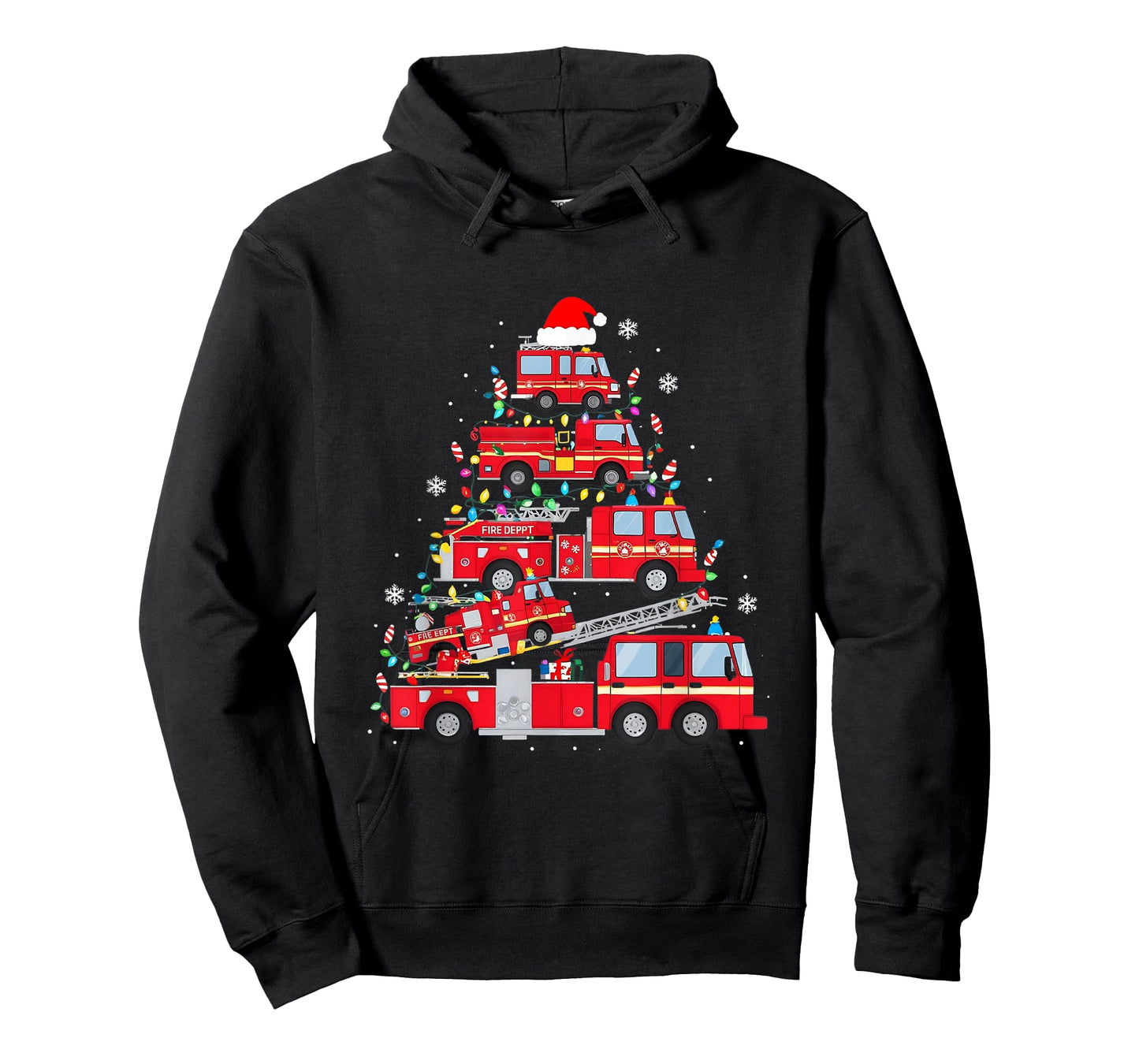 Fire Truck Christmas Tree Firefighter Holiday design T-Shirt
