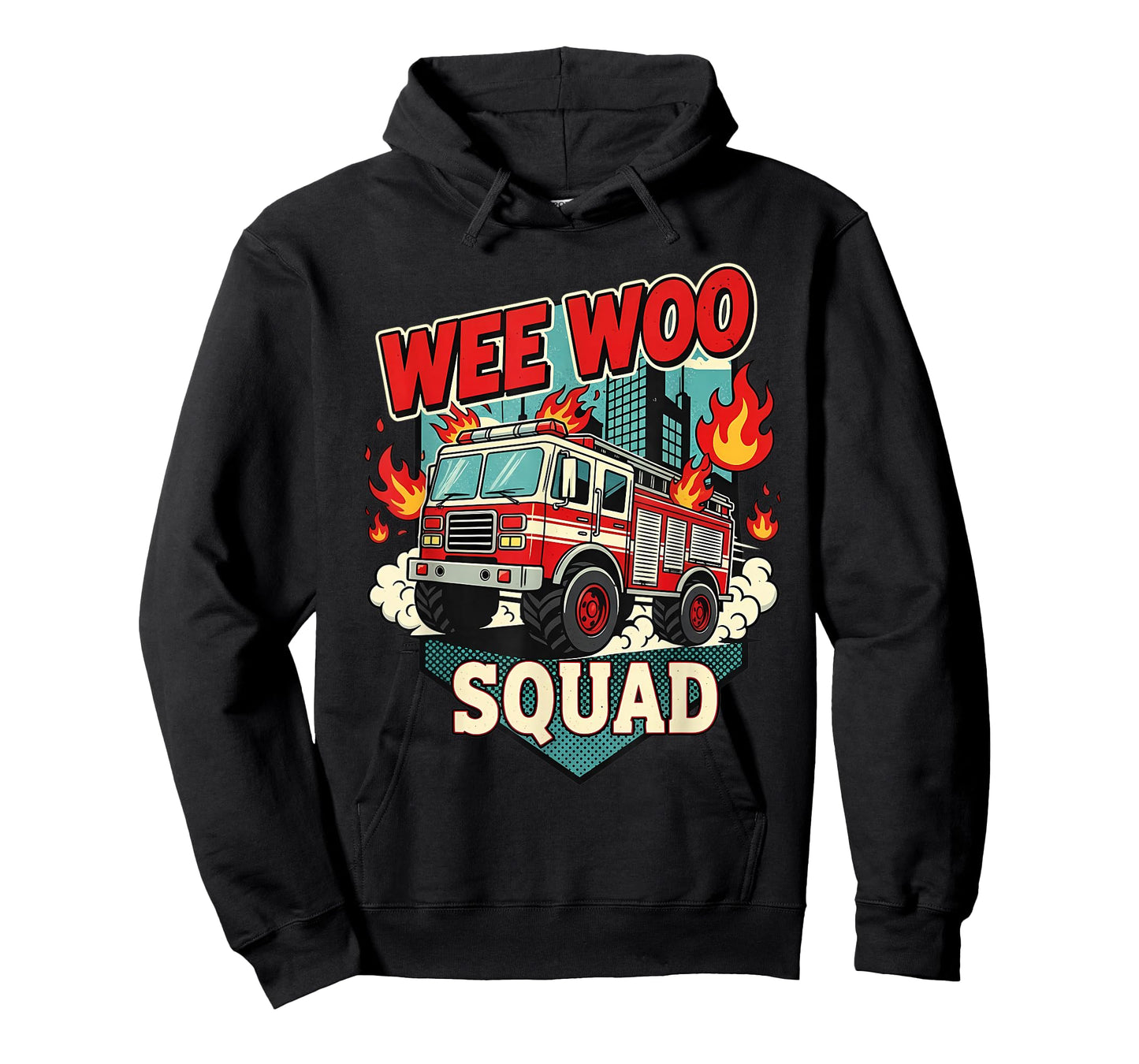 Funny Wee Woo Squad Fire Department Firefighter Fire Truck T-Shirt