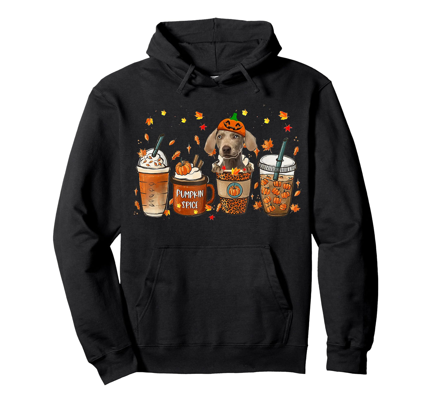 Weimaraner Fall Coffee Pumpkin Spice Latte Iced Autumn T-Shirt