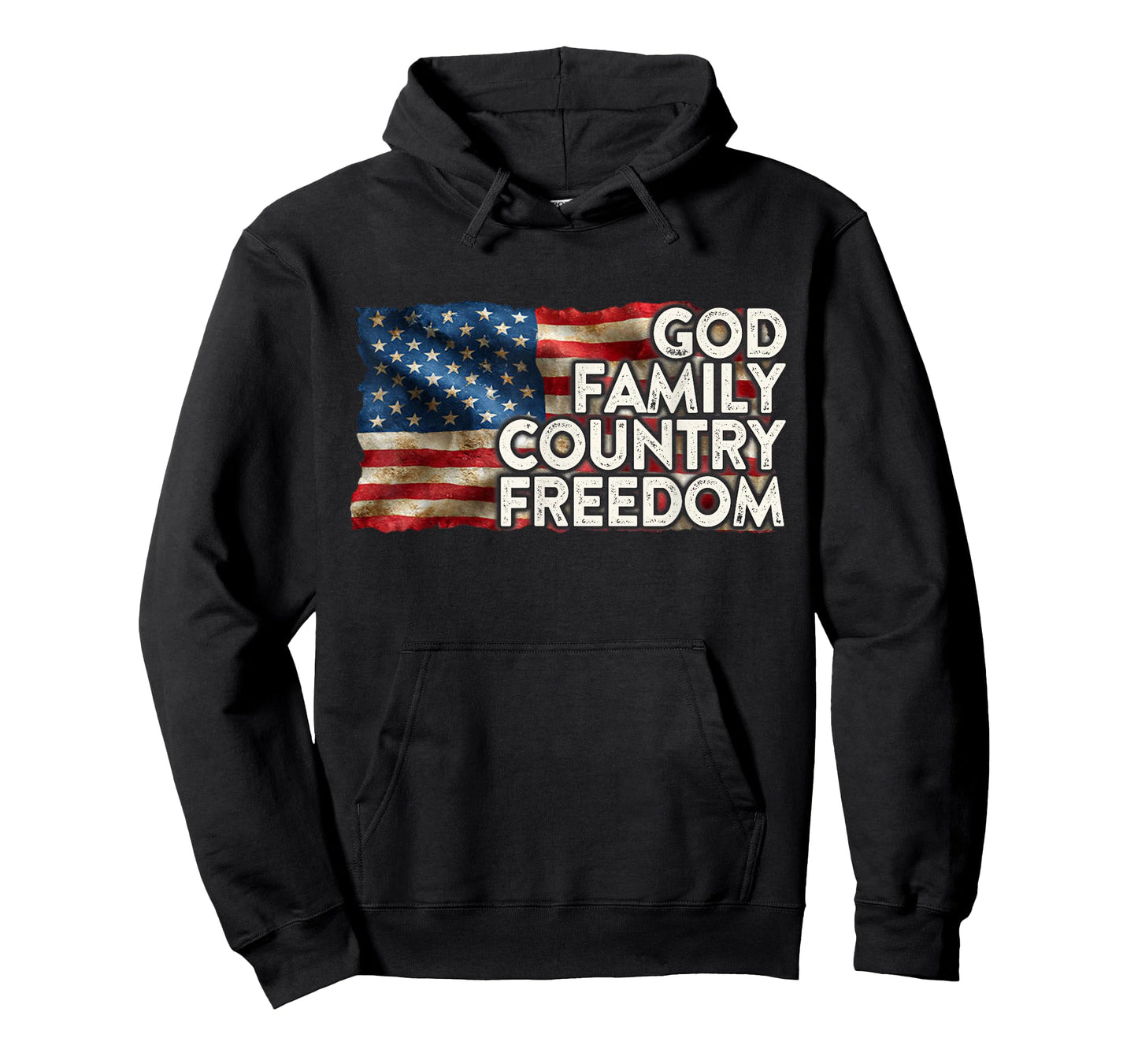 God Family Country Freedom 4th July USA Flag Christian T-Shirt