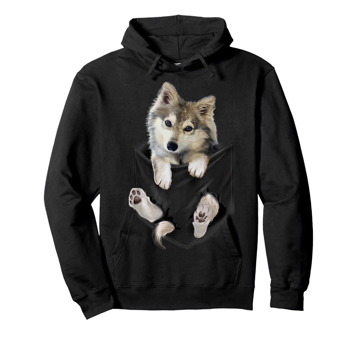 Wolf White Pup in Pocket T-Shirt Wolves Tee Shirt Gifts T-Shirt