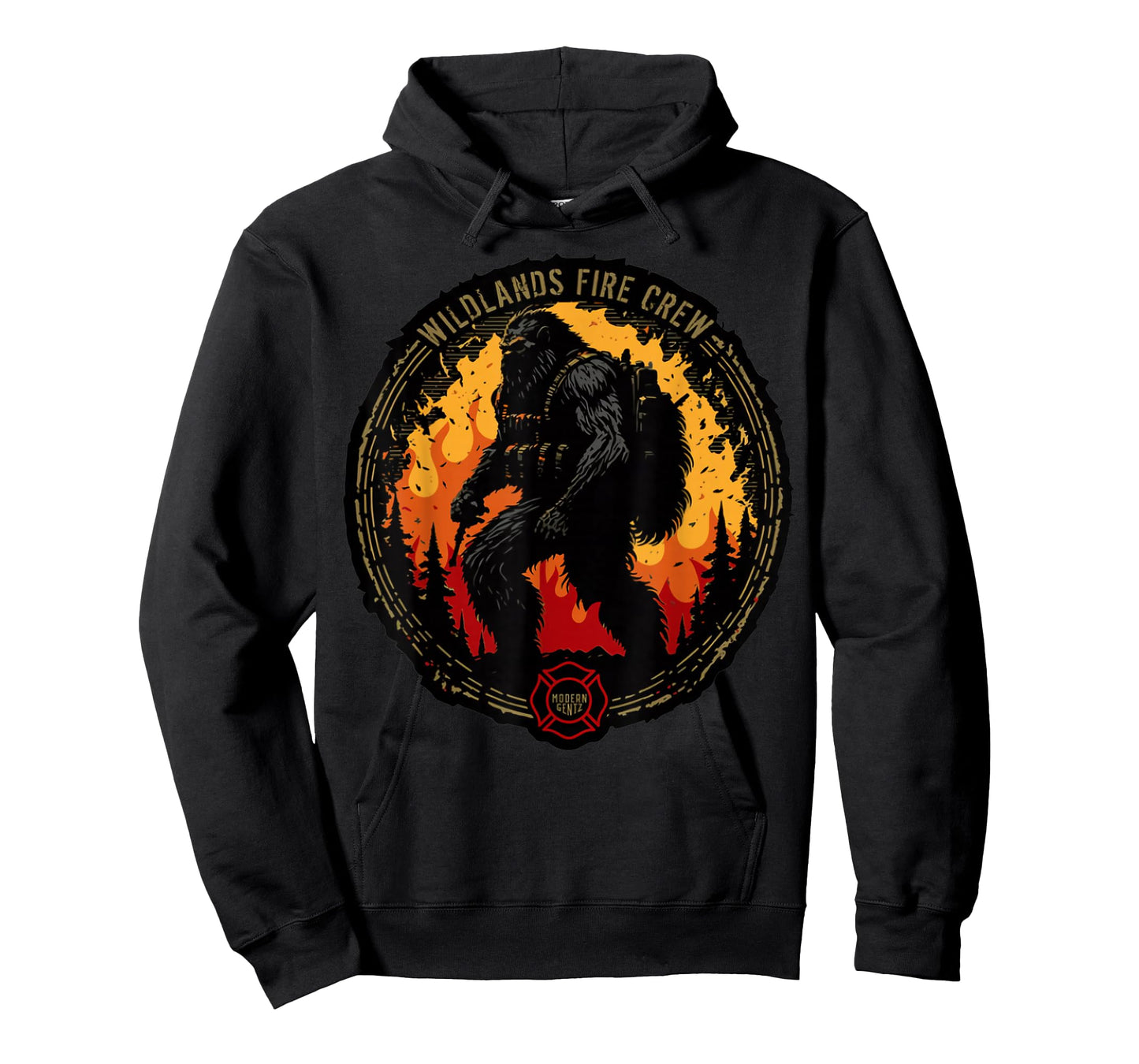 Retro Bigfoot Wildland Firefighter Sasquatch Fireman Gifts T-Shirt