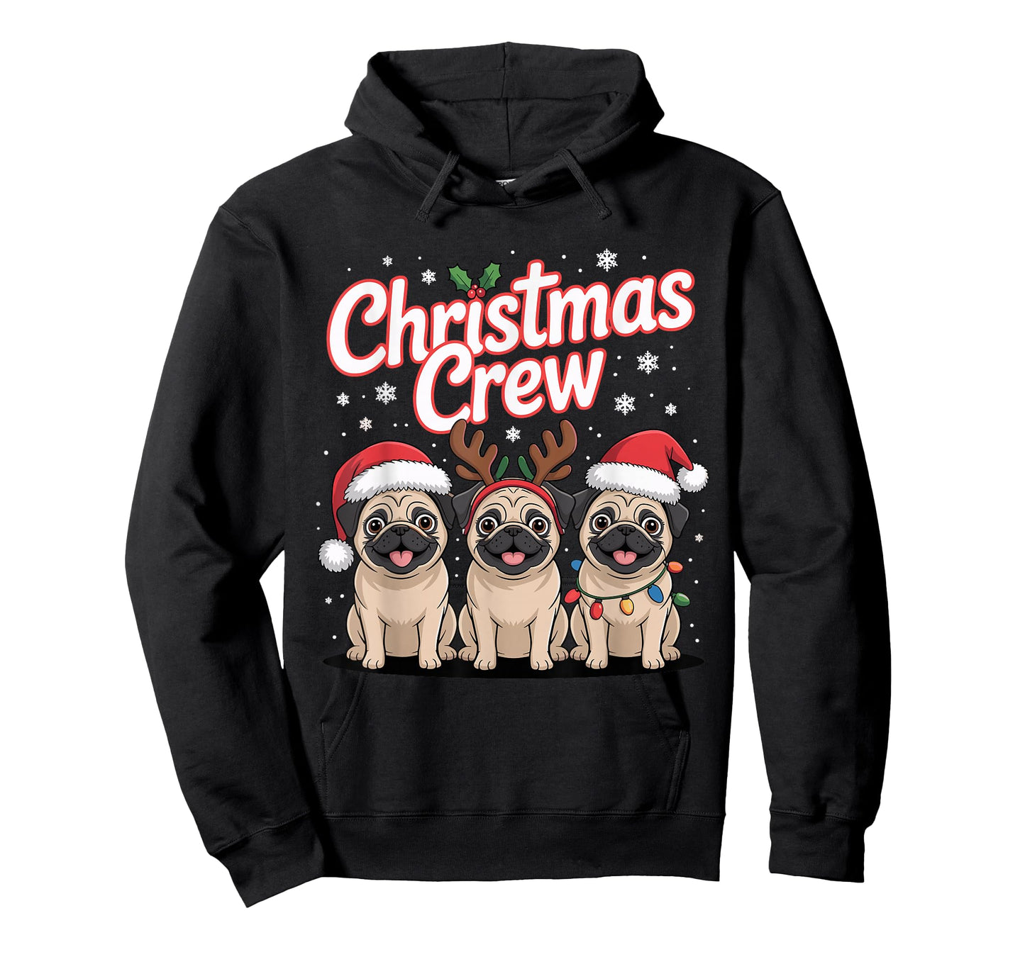 Christmas Crew Xmas Puppy Small Dog Funny Christmas Pug T-Shirt