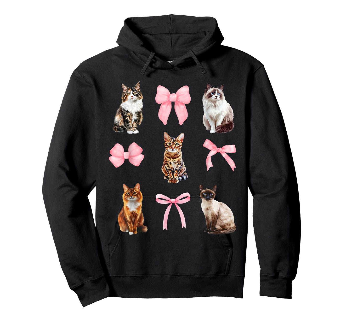Cute Cat Coquette and Pink Bows for Cat Lovers T-Shirt