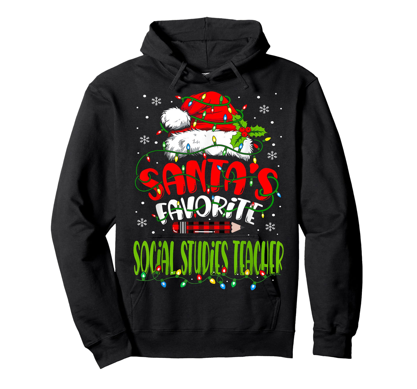 Santa Favorite Social Studies Teacher Funny Christmas T-Shirt for Men Women