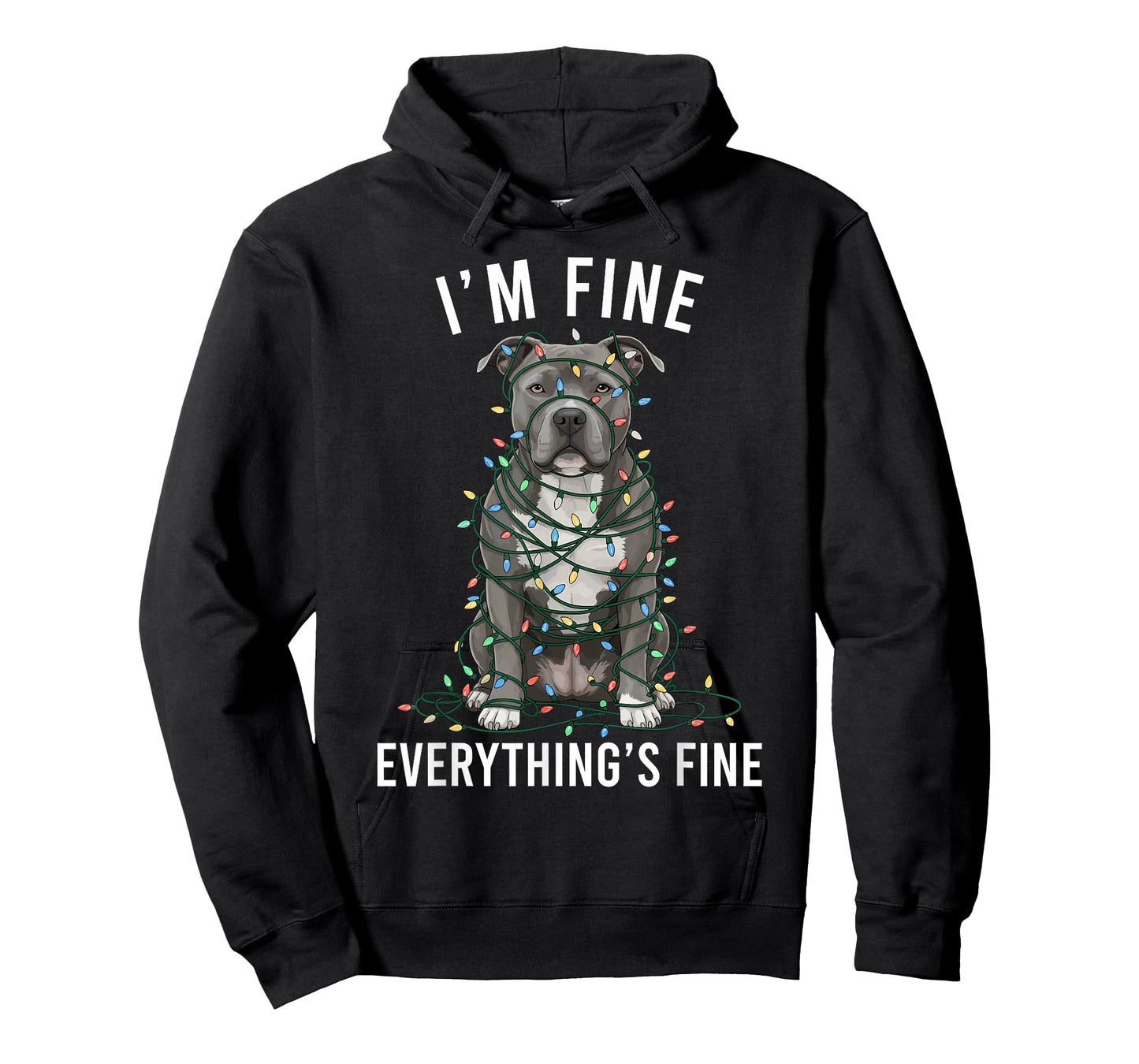 Pitbull Christmas I'm Fine Everything is Fine T-Shirt
